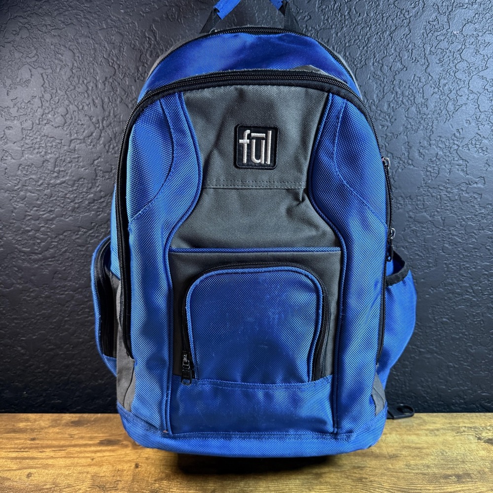 Ful‎ Refugee Blue Grey Polyester Multi-Compartment Backpack Unisex Large